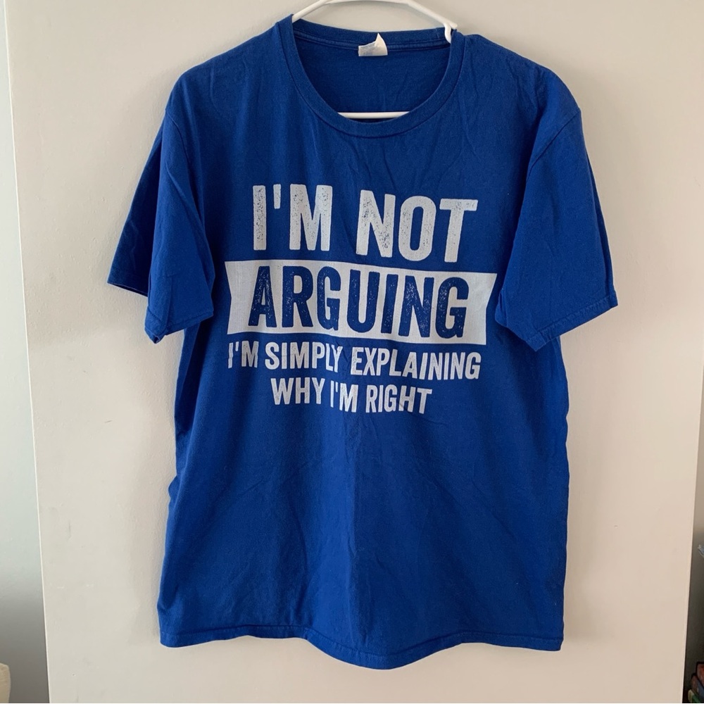 Blue Shirt Short Sleeve Mens Size Large Family